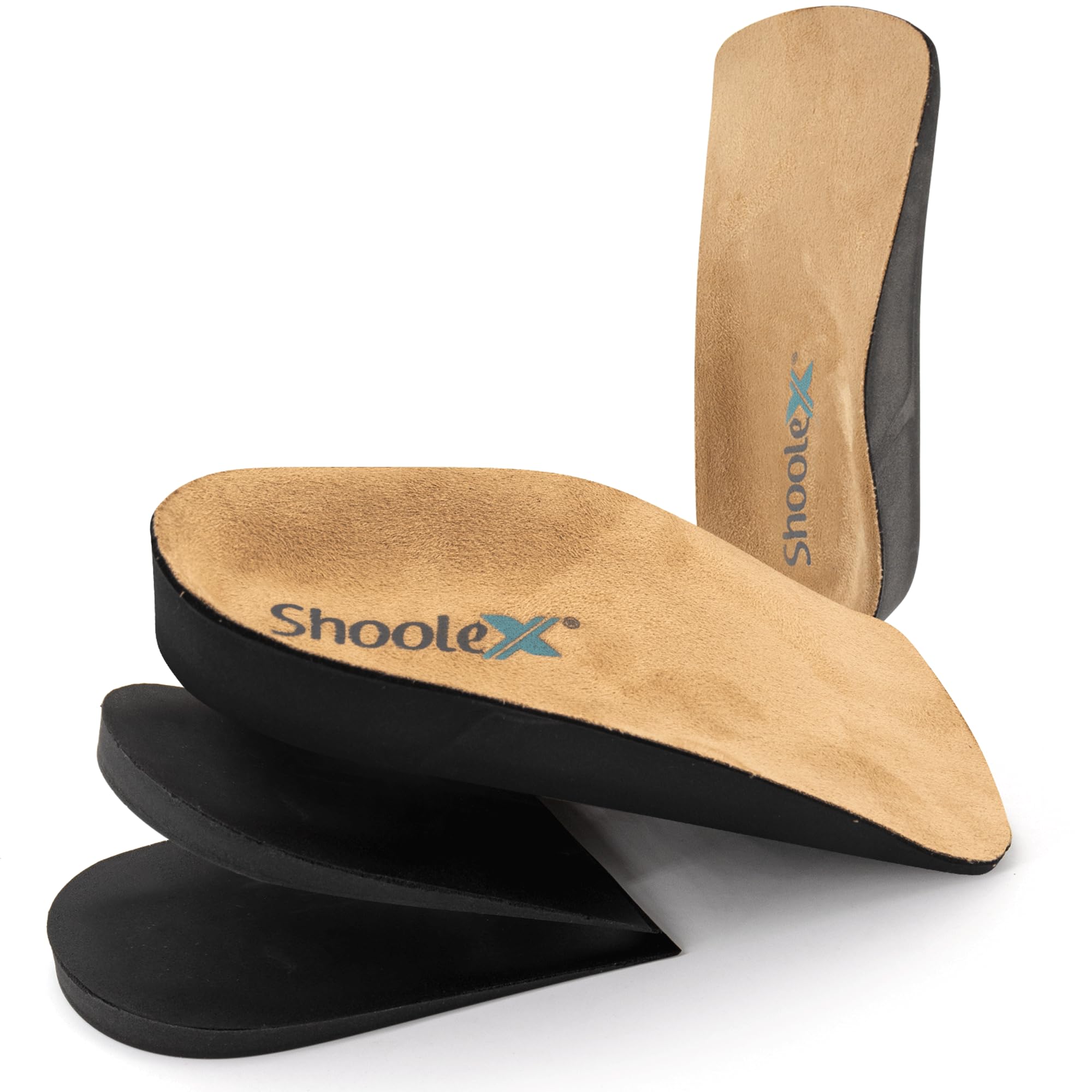 Shoolex 3/4 Adjustable Heel Lifts Insoles for Achilles Tendonitis, Leg Length Discrepancy, Arch Support, Heel Pain, Plantar Fasciitis, Men, Women (Large)