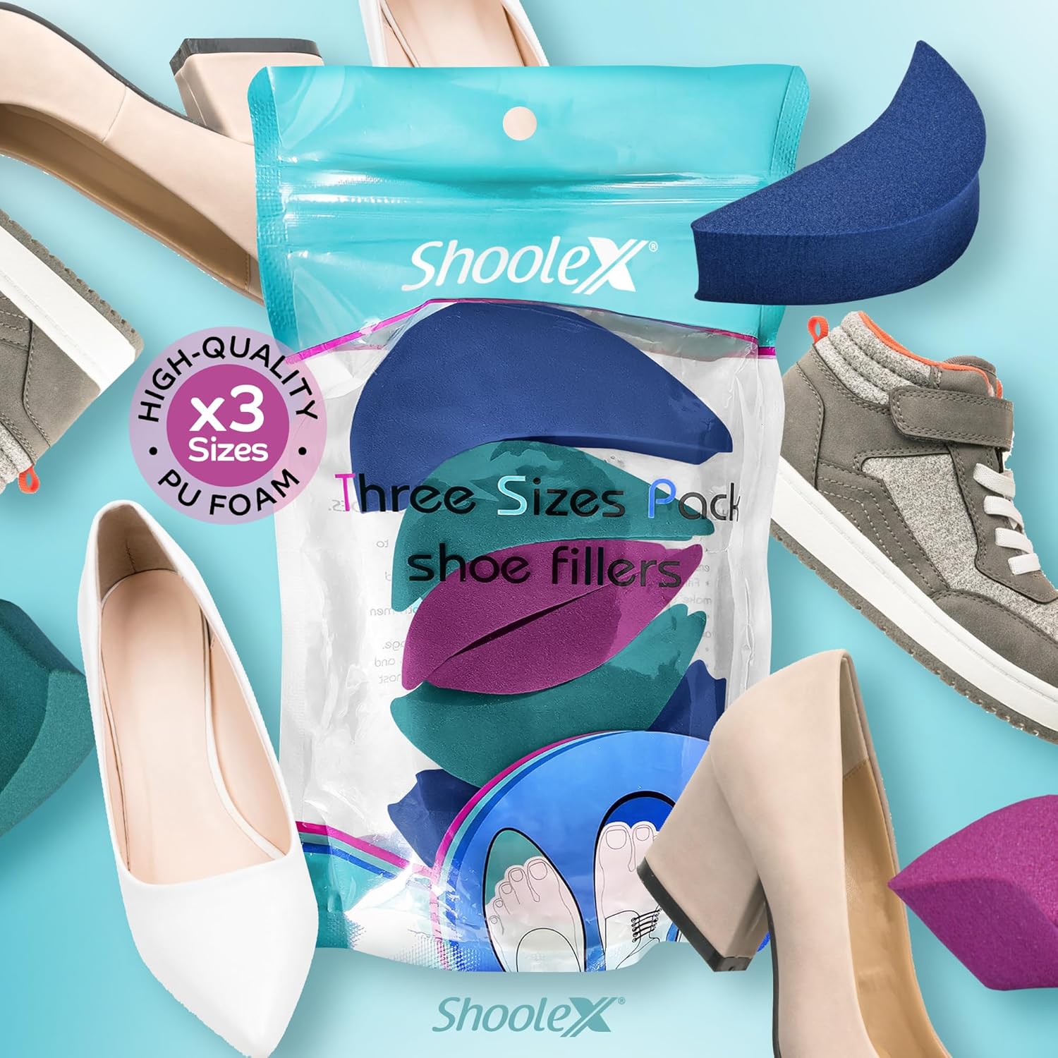 Shoolex™ 3 Sizes Pack Shoe Fillers